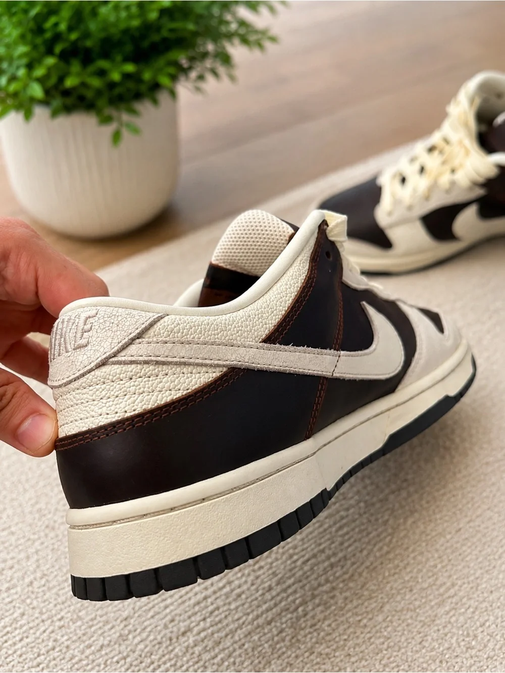 Nike Dunk Low Retro in the Fauna Brown / Soft Pearl colorway